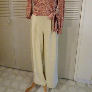 Stielman  Germany yellow cream wide leg pleated pants